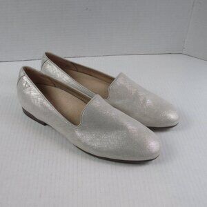New Vionic Willa II Loafers Women’s Size 10 Cream Shimmer Textured Flats Comfort
